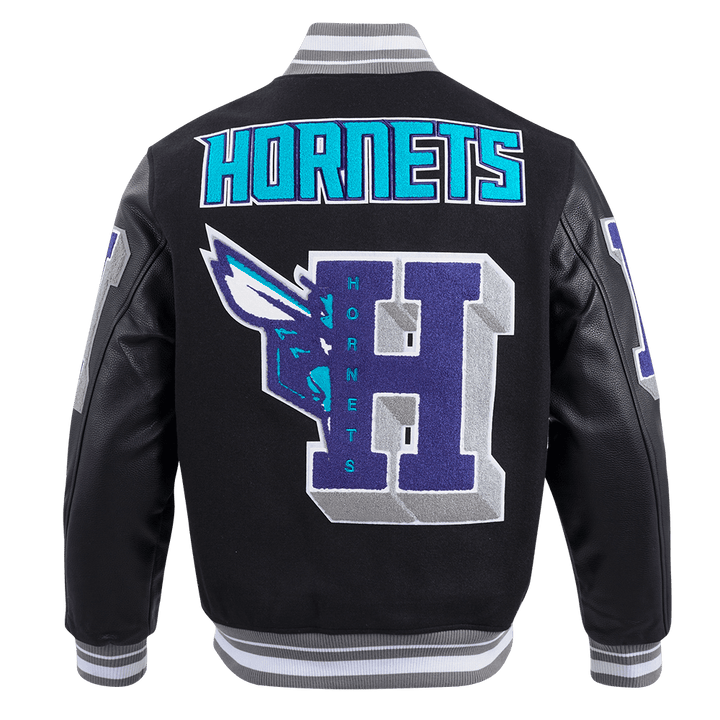 NBA CHARLOTTE HORNETS MASHUP RIB WOOL VARSITY JACKET - Rare Leather