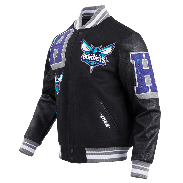 NBA CHARLOTTE HORNETS MASHUP RIB WOOL VARSITY JACKET - Rare Leather
