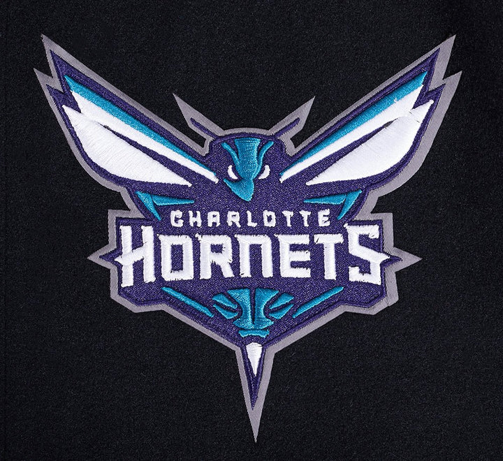NBA CHARLOTTE HORNETS SCRIPT TAIL RIB WOOL VARSITY - Rare Leather