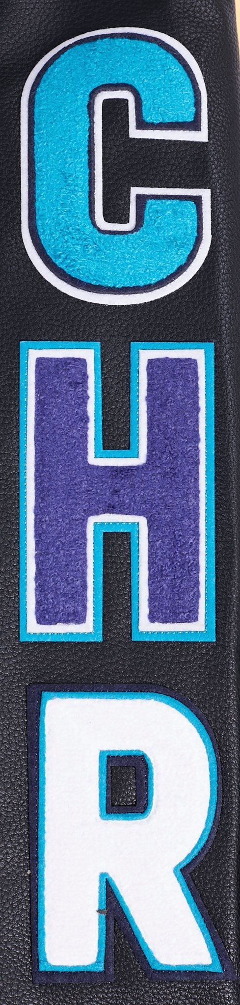 NBA CHARLOTTE HORNETS SCRIPT TAIL RIB WOOL VARSITY - Rare Leather