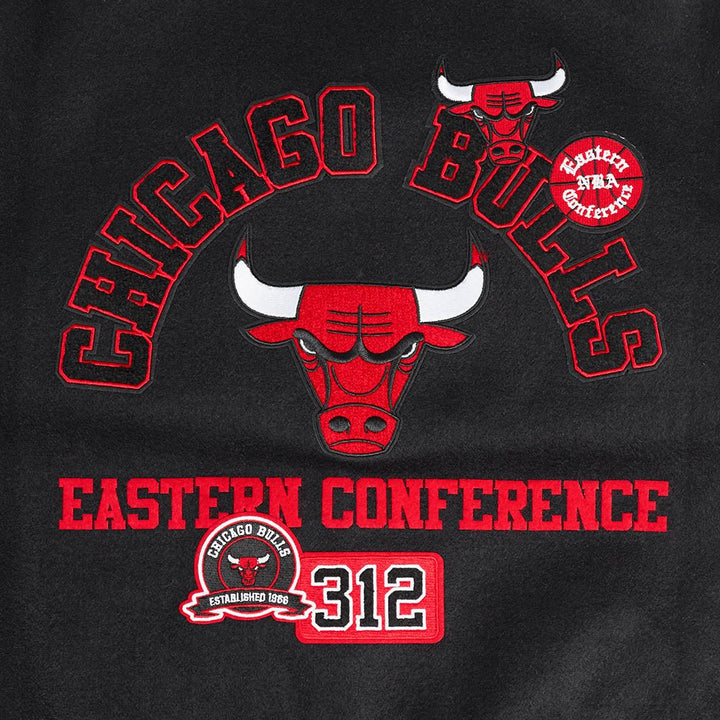 NBA CHICAGO BULLS AREA CODE RIB WOOL VARSITY JACKET - Rare Leather