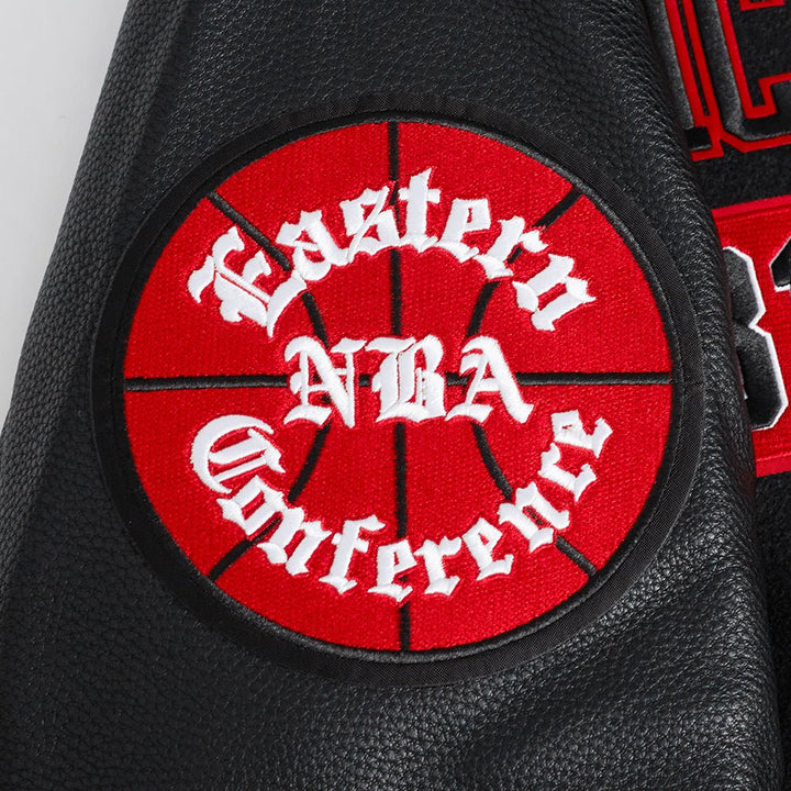 NBA CHICAGO BULLS AREA CODE RIB WOOL VARSITY JACKET - Rare Leather