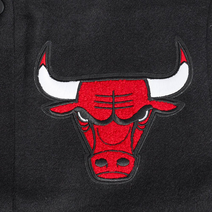 NBA CHICAGO BULLS AREA CODE RIB WOOL VARSITY JACKET - Rare Leather