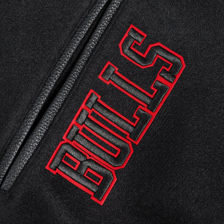 NBA CHICAGO BULLS AREA CODE RIB WOOL VARSITY JACKET - Rare Leather