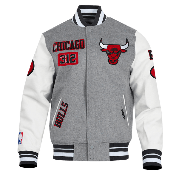 NBA CHICAGO BULLS AREA CODE WOOL VARSITY JACKET - Rare Leather