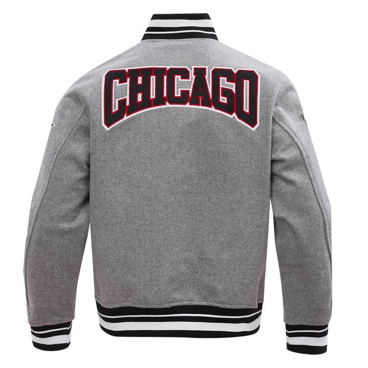NBA CHICAGO BULLS CREST EMBLEM WOOL VARSITY JACKET - Rare Leather