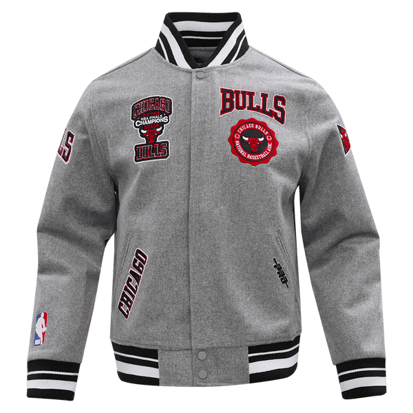 NBA CHICAGO BULLS CREST EMBLEM WOOL VARSITY JACKET - Rare Leather