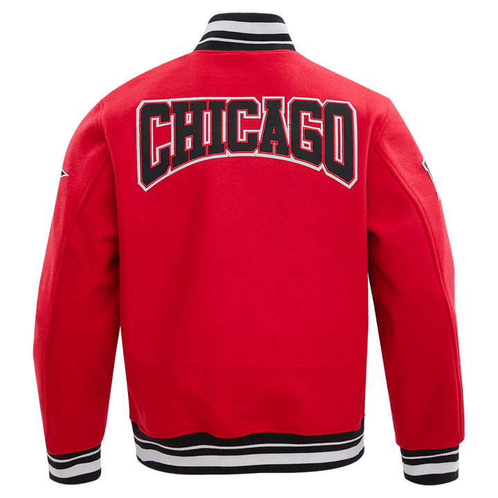 NBA CHICAGO BULLS CREST EMBLEM WOOL VARSITY JACKET - Rare Leather
