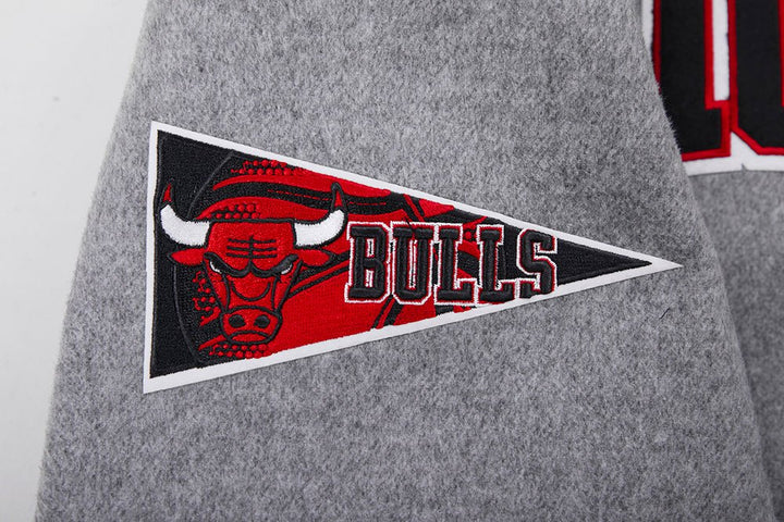 NBA CHICAGO BULLS CREST EMBLEM WOOL VARSITY JACKET - Rare Leather