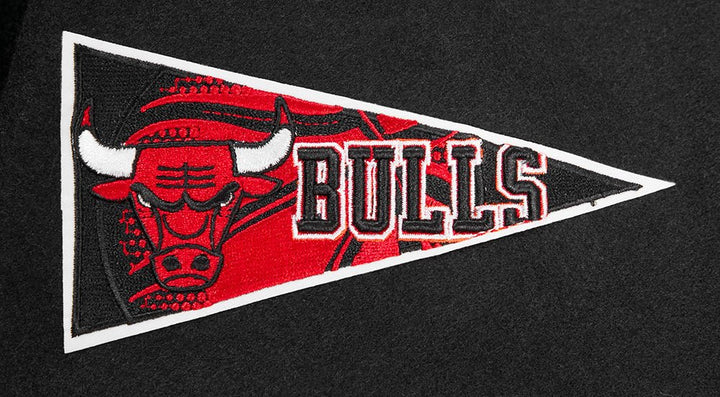 NBA CHICAGO BULLS CREST EMBLEM WOOL VARSITY JACKET - Rare Leather