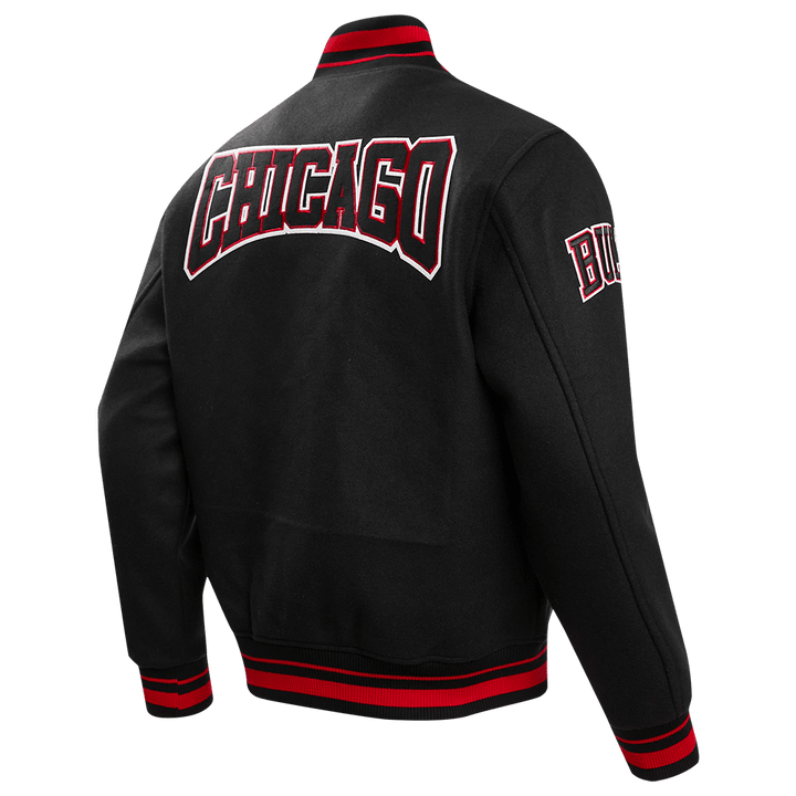 NBA CHICAGO BULLS CREST EMBLEM WOOL VARSITY JACKET - Rare Leather
