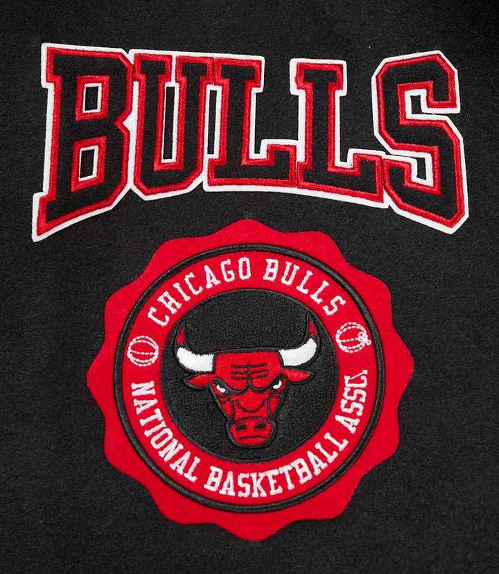 NBA CHICAGO BULLS CREST EMBLEM WOOL VARSITY JACKET - Rare Leather