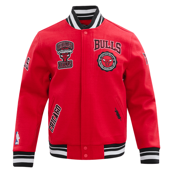 NBA CHICAGO BULLS CREST EMBLEM WOOL VARSITY JACKET - Rare Leather