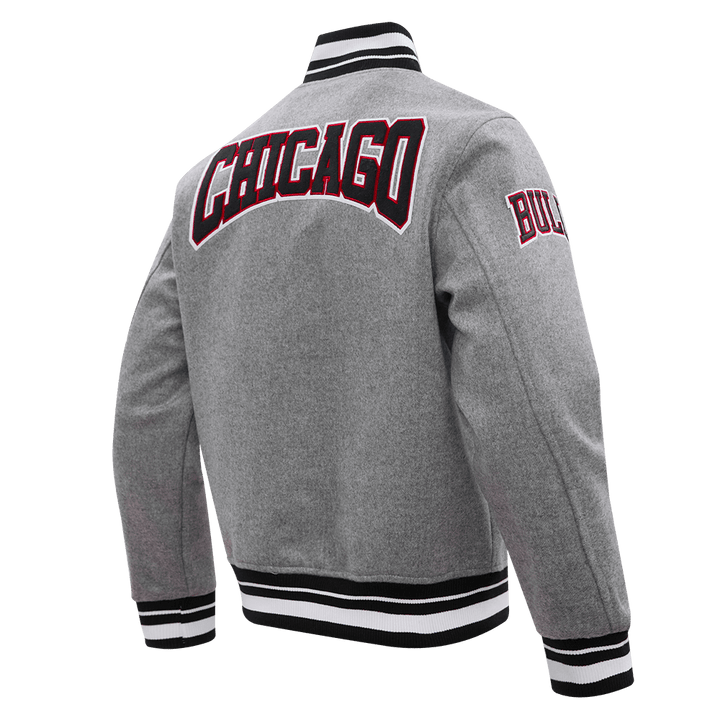 NBA CHICAGO BULLS CREST EMBLEM WOOL VARSITY JACKET - Rare Leather