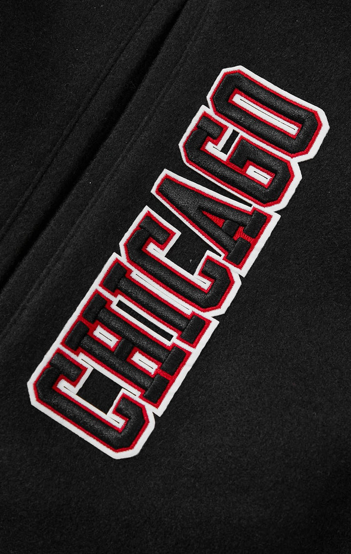 NBA CHICAGO BULLS CREST EMBLEM WOOL VARSITY JACKET - Rare Leather