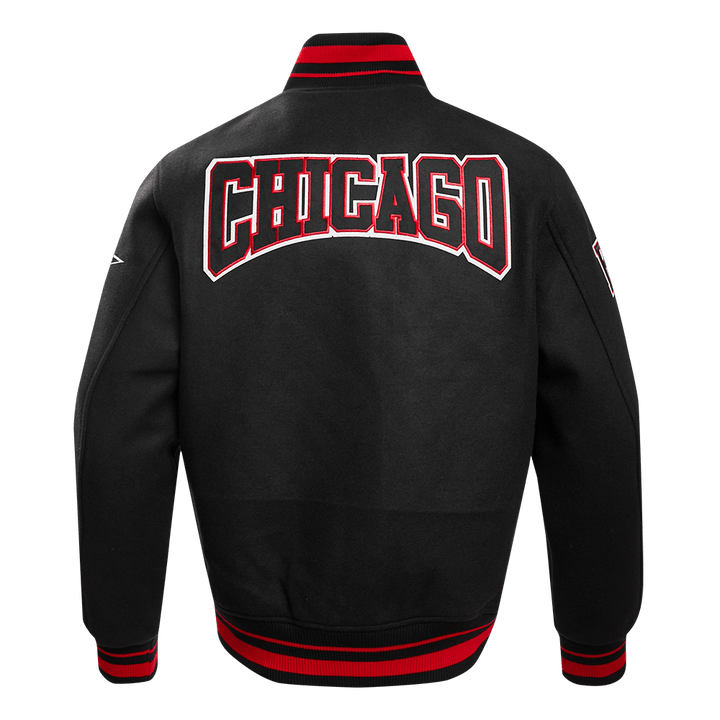 NBA CHICAGO BULLS CREST EMBLEM WOOL VARSITY JACKET - Rare Leather