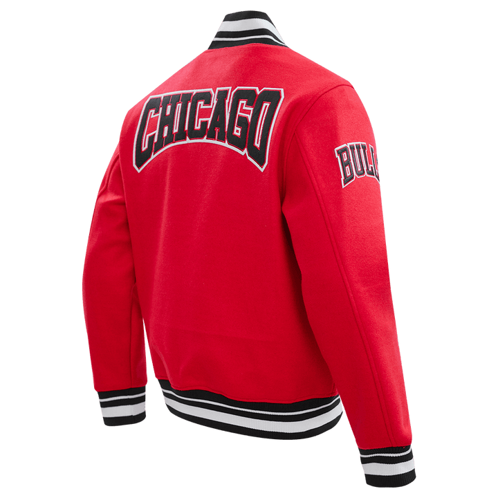 NBA CHICAGO BULLS CREST EMBLEM WOOL VARSITY JACKET - Rare Leather