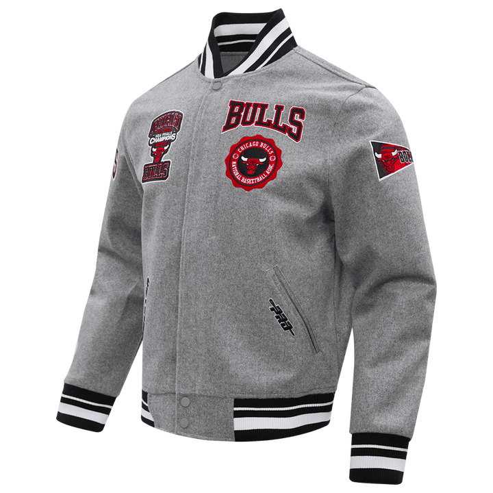 NBA CHICAGO BULLS CREST EMBLEM WOOL VARSITY JACKET - Rare Leather
