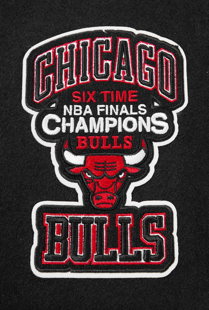 NBA CHICAGO BULLS CREST EMBLEM WOOL VARSITY JACKET - Rare Leather