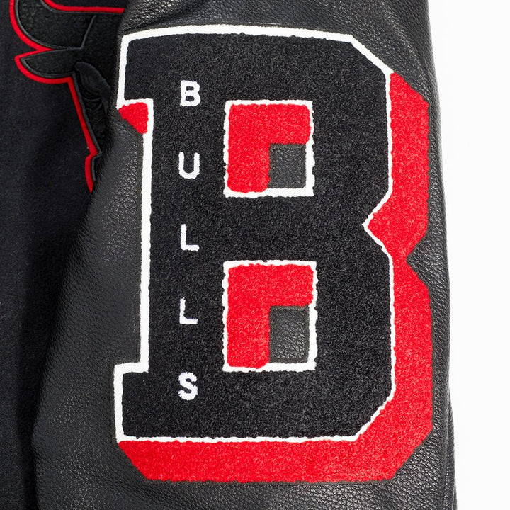 NBA CHICAGO BULLS OLD ENGLISH RIB WOOL VARSITY JACKET - Rare Leather