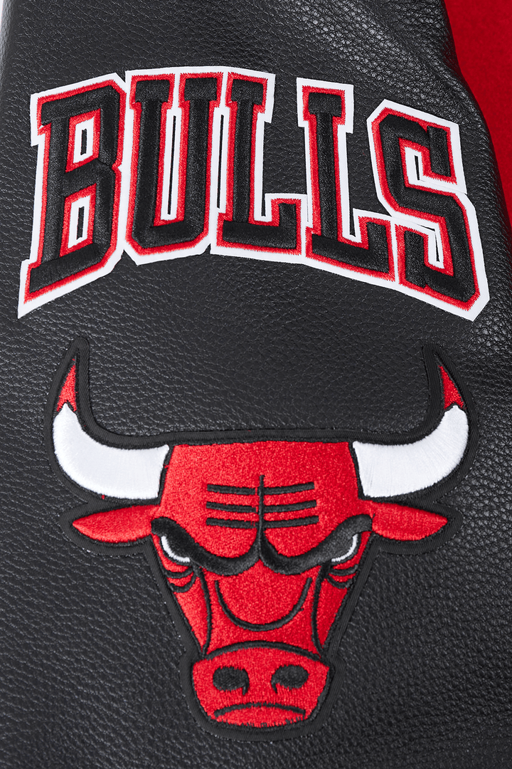 NBA CHICAGO BULLS OLD ENGLISH RIB WOOL VARSITY JACKET - Rare Leather