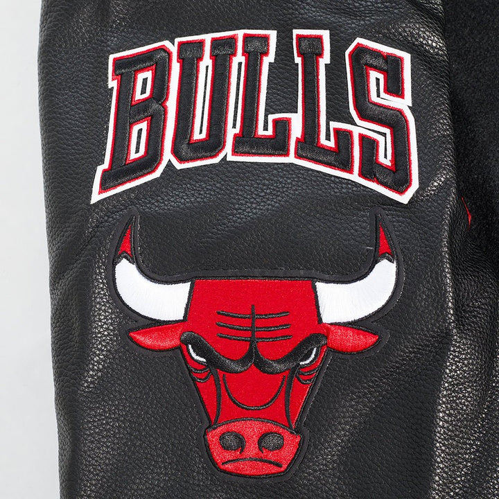 NBA CHICAGO BULLS OLD ENGLISH RIB WOOL VARSITY JACKET - Rare Leather