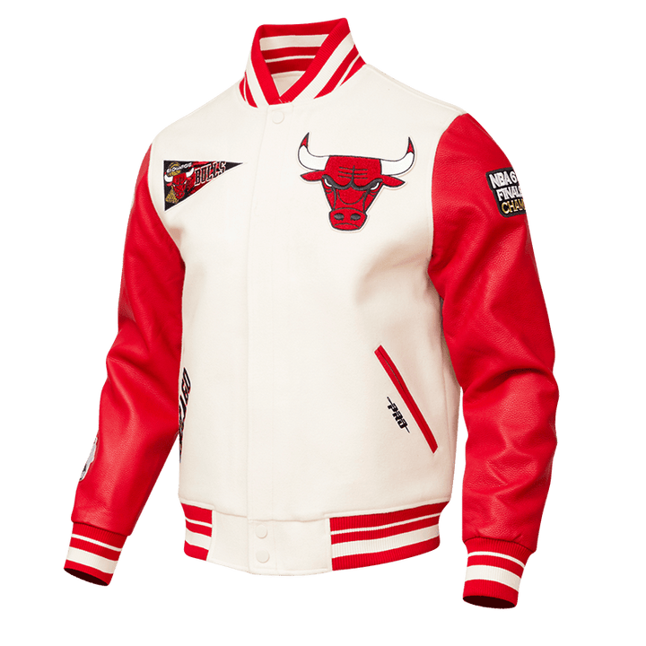 NBA CHICAGO BULLS RETRO CLASSIC RIB WOOL VARSITY JACKET - Rare Leather