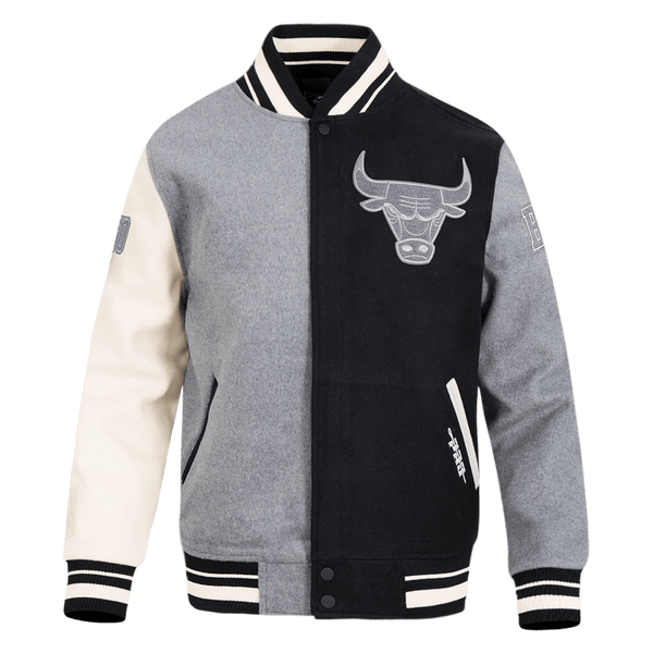 NBA CHICAGO BULLS REVERSE FRENCH TERRY WOOL VARSITY JACKET - Rare Leather