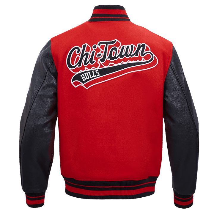 NBA CHICAGO BULLS SCRIPT TAIL WOOL VARSITY - Rare Leather