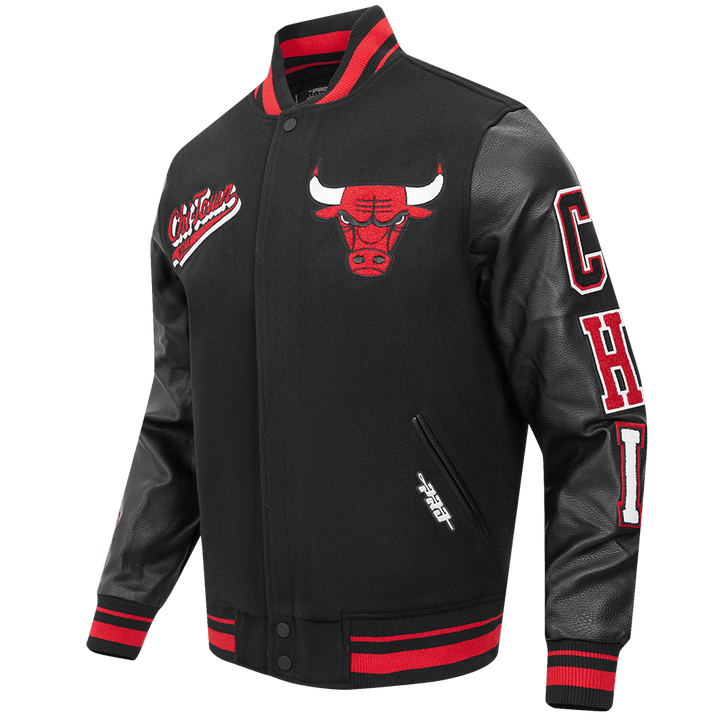 NBA CHICAGO BULLS SCRIPT TAIL WOOL VARSITY - Rare Leather