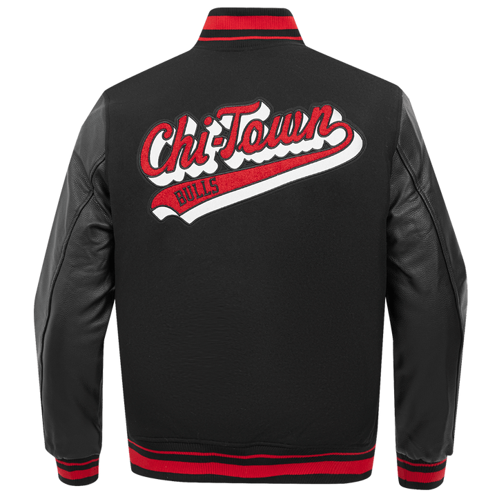 NBA CHICAGO BULLS SCRIPT TAIL WOOL VARSITY - Rare Leather