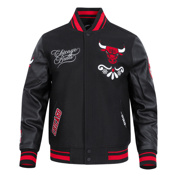 NBA CHICAGO BULLS SUGAR SKULL RIB WOOL VARSITY JACKET - Rare Leather