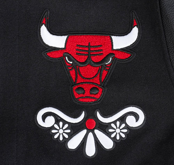 NBA CHICAGO BULLS SUGAR SKULL RIB WOOL VARSITY JACKET - Rare Leather