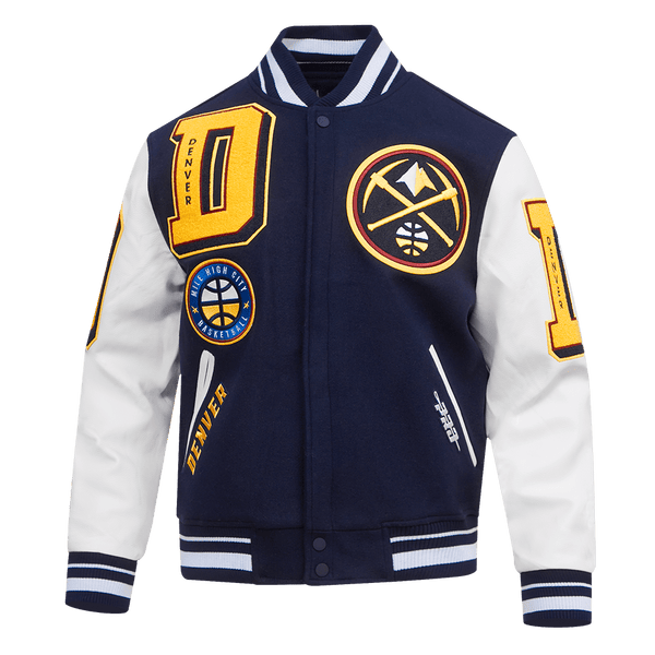 NBA DENVER NUGGETS MASHUP RIB WOOL VARSITY JACKET - Rare Leather