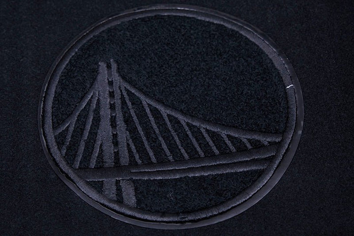 NBA GOLDEN STATE WARRIORS TRIPLE BLACK VARSITY JACKET - Rare Leather