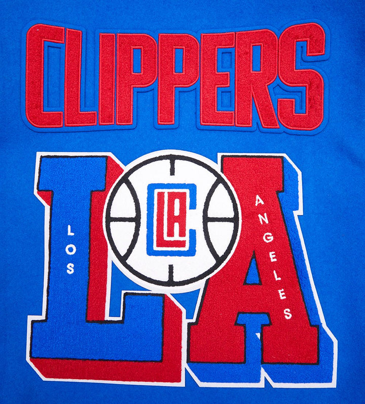 NBA LOS ANGELES CLIPPERS MASHUP RIB WOOL VARSITY JACKET - Rare Leather