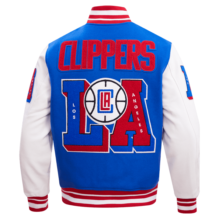 NBA LOS ANGELES CLIPPERS MASHUP RIB WOOL VARSITY JACKET - Rare Leather