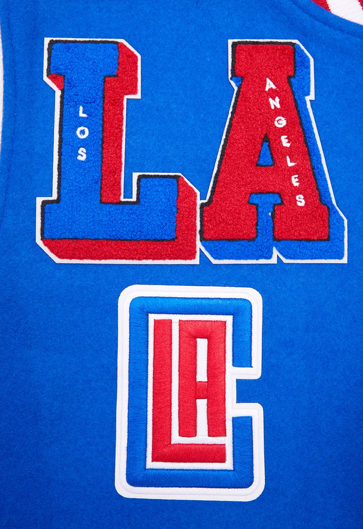NBA LOS ANGELES CLIPPERS MASHUP RIB WOOL VARSITY JACKET - Rare Leather