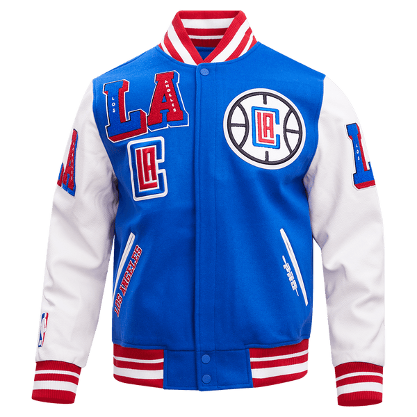 NBA LOS ANGELES CLIPPERS MASHUP RIB WOOL VARSITY JACKET - Rare Leather