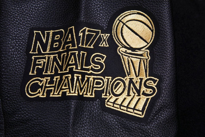 NBA LOS ANGELES LAKERS BLACK & GOLD WOOL VARSITY JACKET - Rare Leather