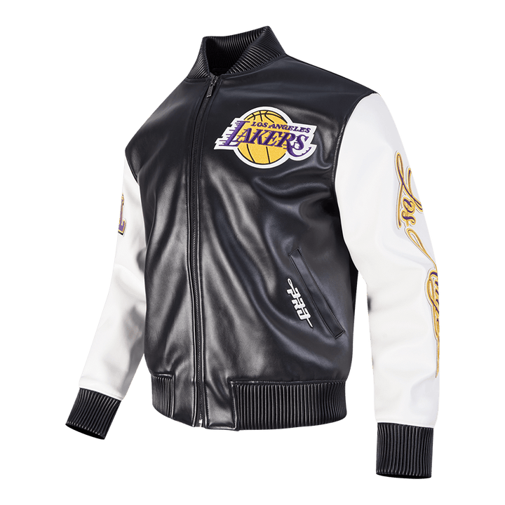 NBA LOS ANGELES LAKERS CITY SIGNATURE MEN'S LEATHER VARSITY JACKET - Rare Leather