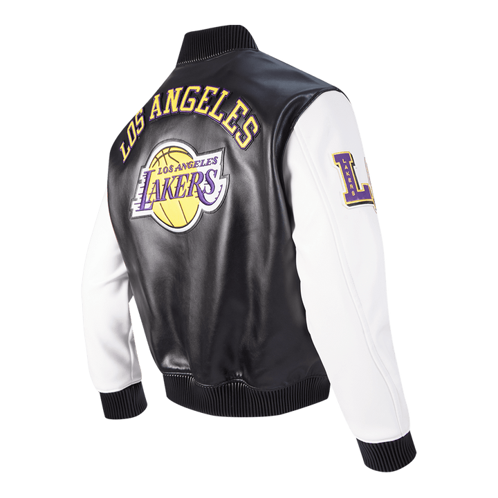NBA LOS ANGELES LAKERS CITY SIGNATURE MEN'S LEATHER VARSITY JACKET - Rare Leather