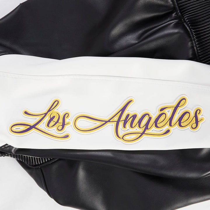 NBA LOS ANGELES LAKERS CITY SIGNATURE MEN'S LEATHER VARSITY JACKET - Rare Leather