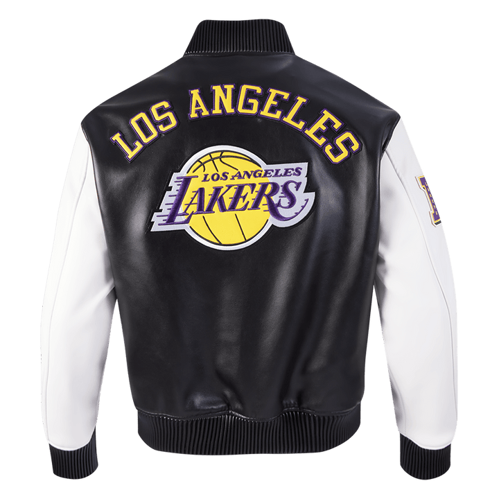 NBA LOS ANGELES LAKERS CITY SIGNATURE MEN'S LEATHER VARSITY JACKET - Rare Leather
