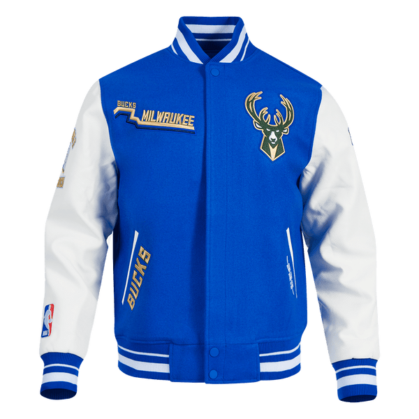 NBA MILWAUKEE BUCKS CITY RIB WOOL VARSITY JACKET - Rare Leather