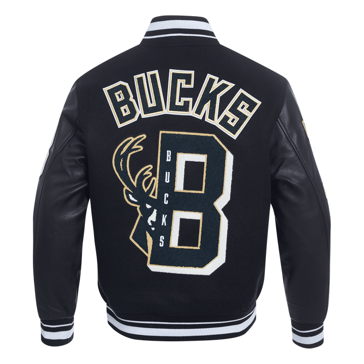 NBA MILWAUKEE BUCKS MASHUP RIB WOOL VARSITY JACKET - Rare Leather