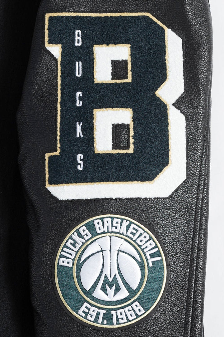 NBA MILWAUKEE BUCKS MASHUP RIB WOOL VARSITY JACKET - Rare Leather