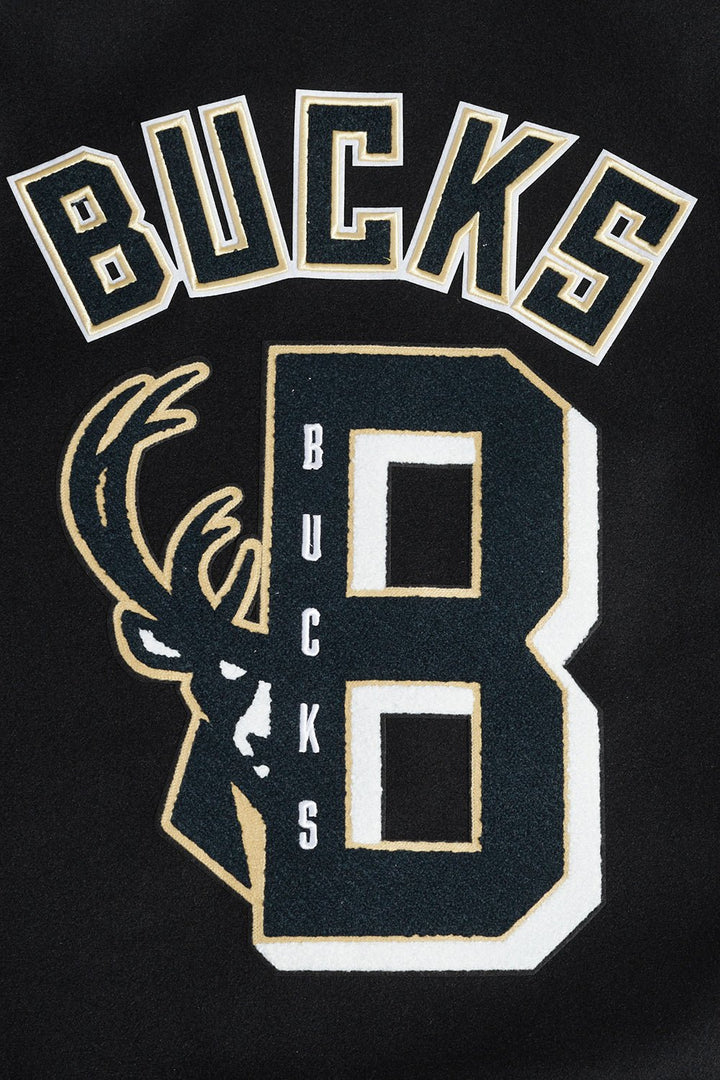 NBA MILWAUKEE BUCKS MASHUP RIB WOOL VARSITY JACKET - Rare Leather