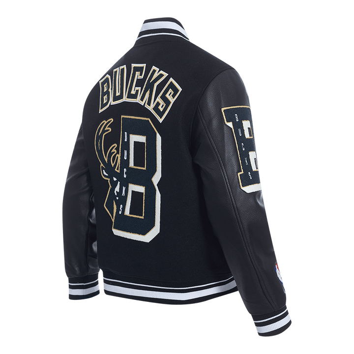 NBA MILWAUKEE BUCKS MASHUP RIB WOOL VARSITY JACKET - Rare Leather