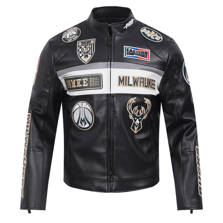 NBA Milwaukee Bucks Men’s Moto Jacket - Rare Leather Order Now !!